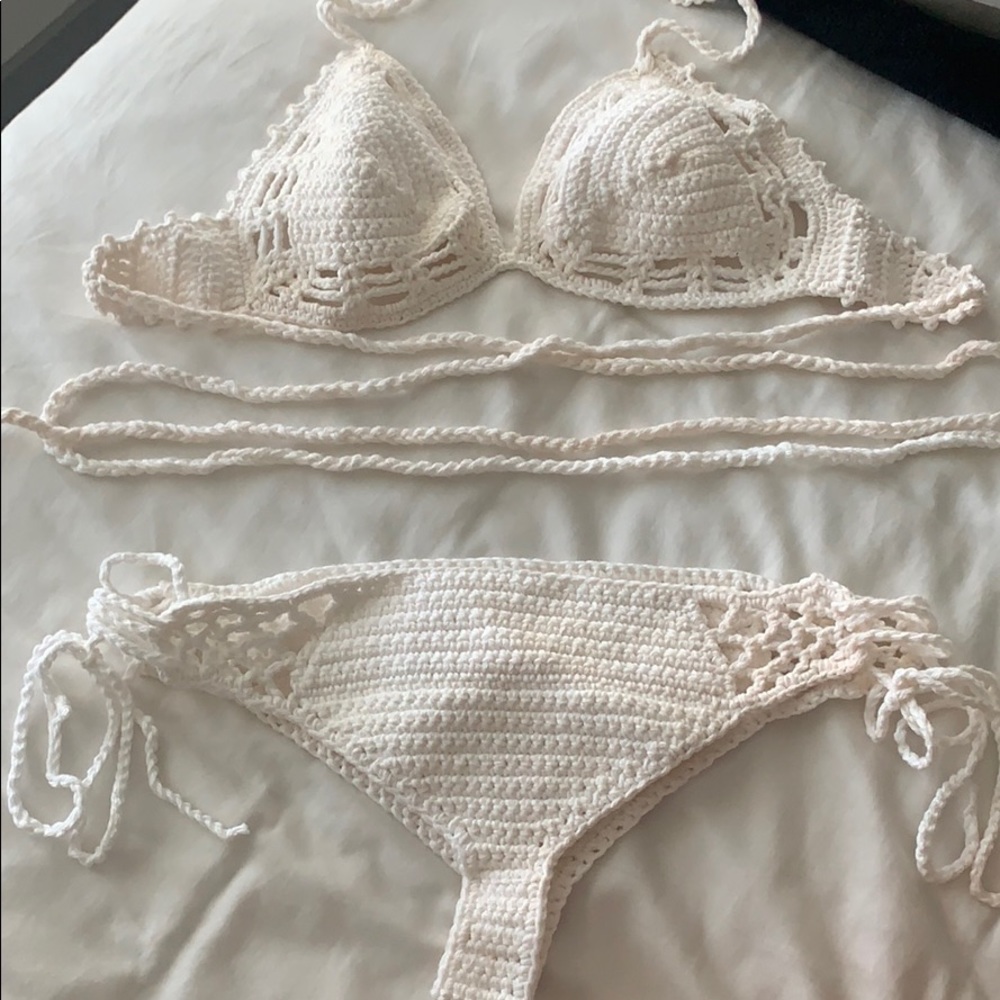 Hand Crocheted Swimsuit- White